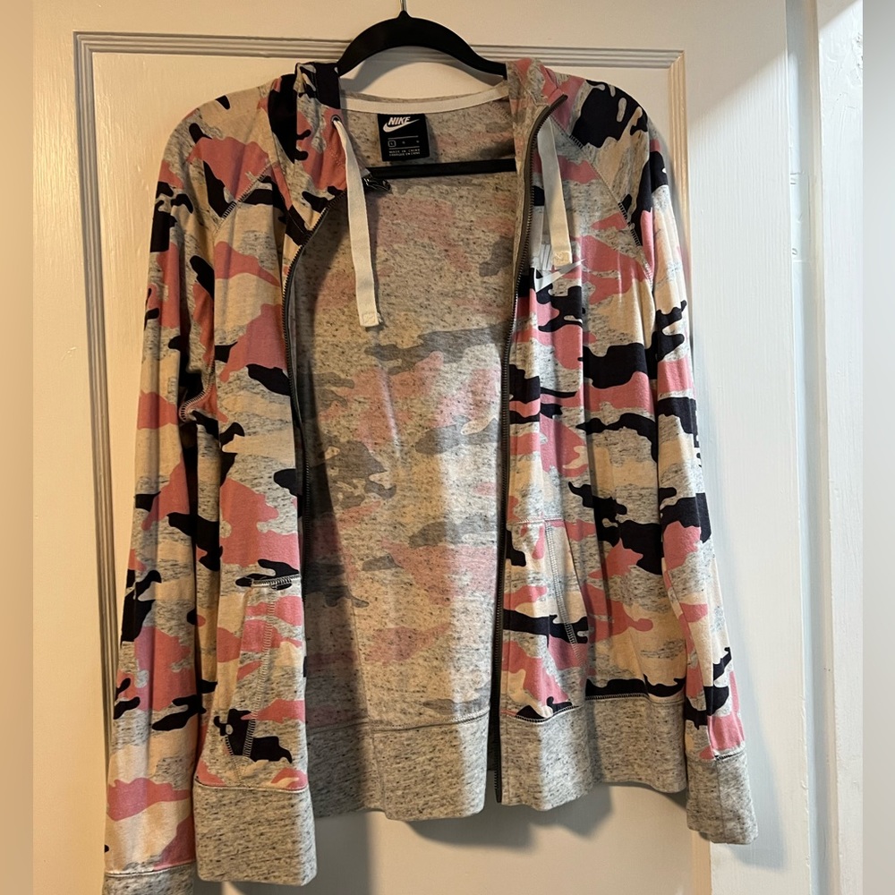 Nike size large pink camo light hoodie